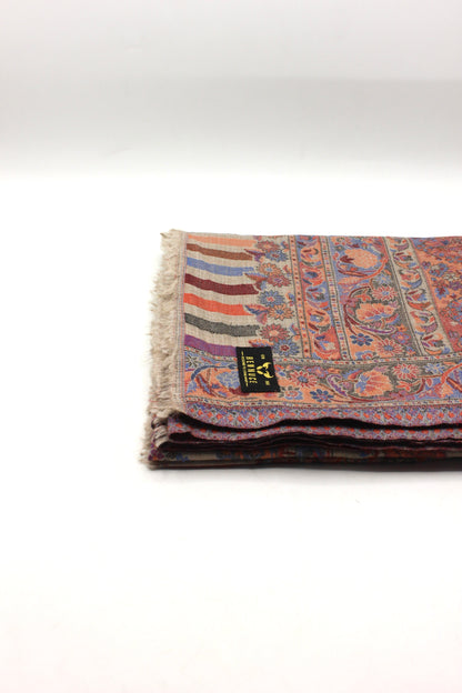 Premium Quality Pink Multi Color Woven Pashmina Cashmere Shawl by Rennuce