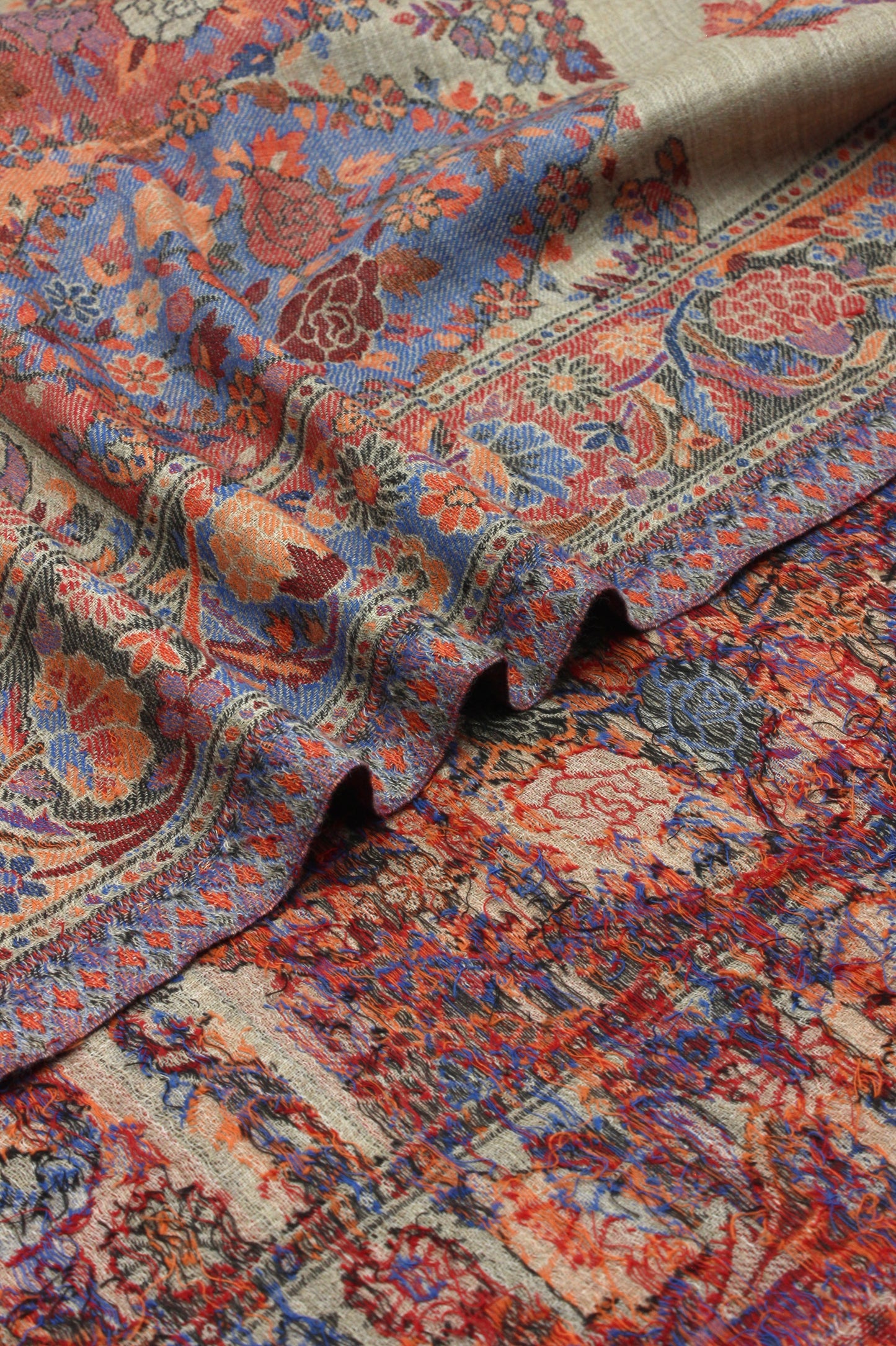 Premium Quality Pink Multi Color Woven Pashmina Cashmere Shawl by Rennuce