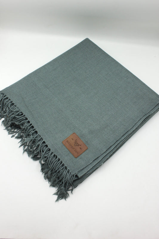 Premium Quality  Single Fiber Gray Plain Pure Woolen Shawl