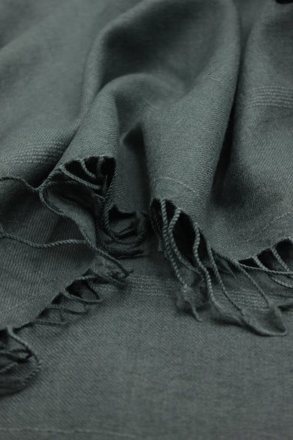 Premium Quality  Single Fiber Gray Plain Pure Woolen Shawl