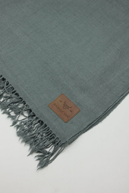 Premium Quality  Single Fiber Gray Plain Pure Woolen Shawl