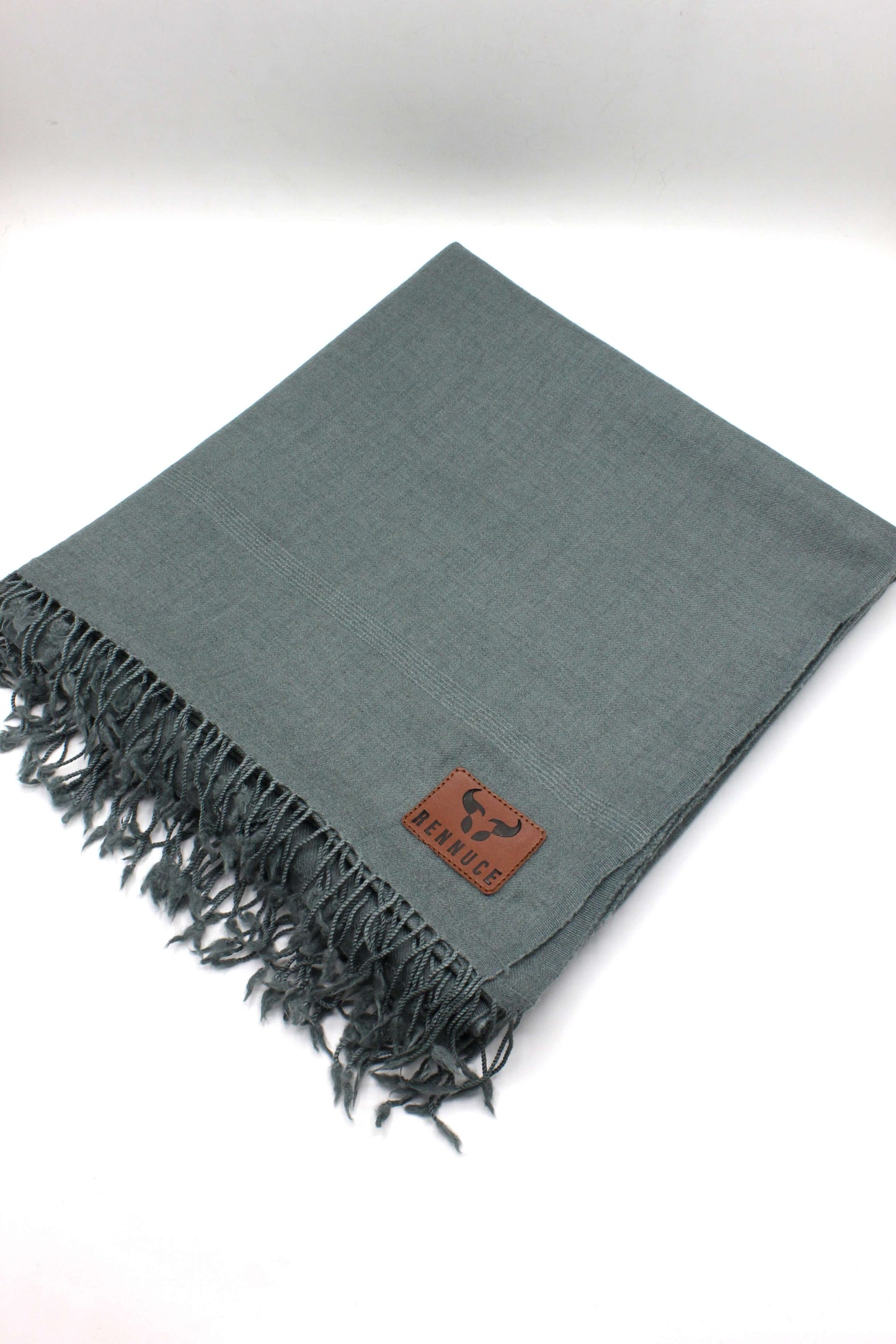 Premium Quality Plain Single Fiber Grey Pure Woolen Shawl by Rennuce