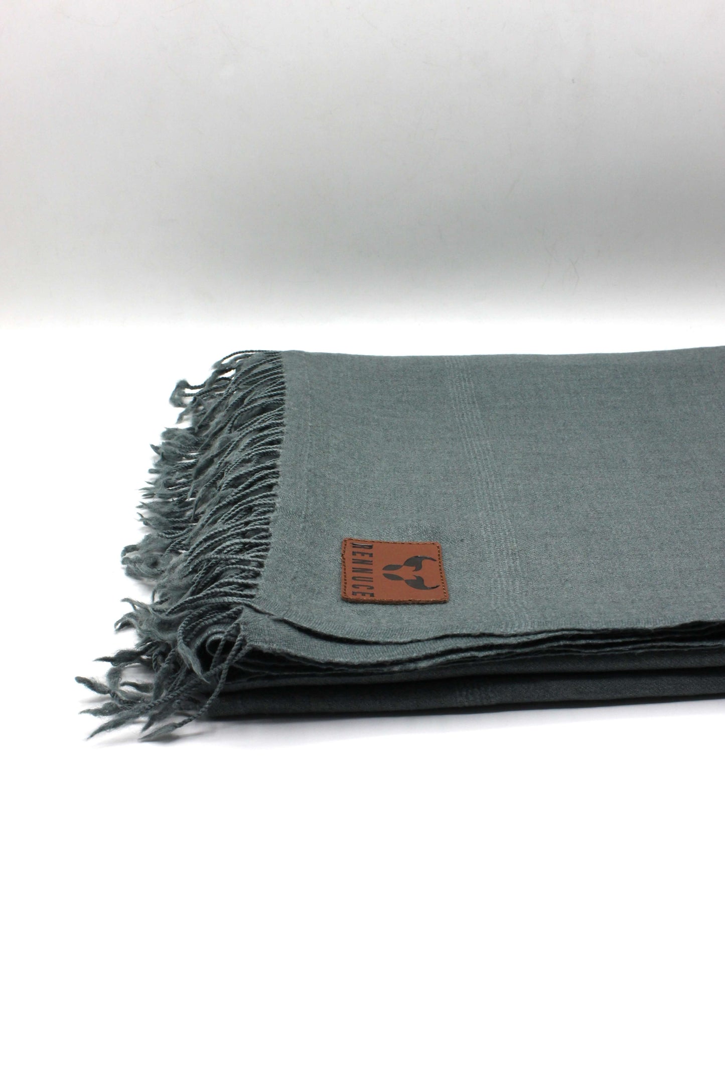 Premium Quality Plain Single Fiber Grey Pure Woolen Shawl by Rennuce