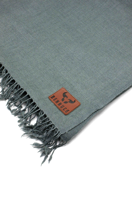 Premium Quality Plain Single Fiber Grey Pure Woolen Shawl by Rennuce