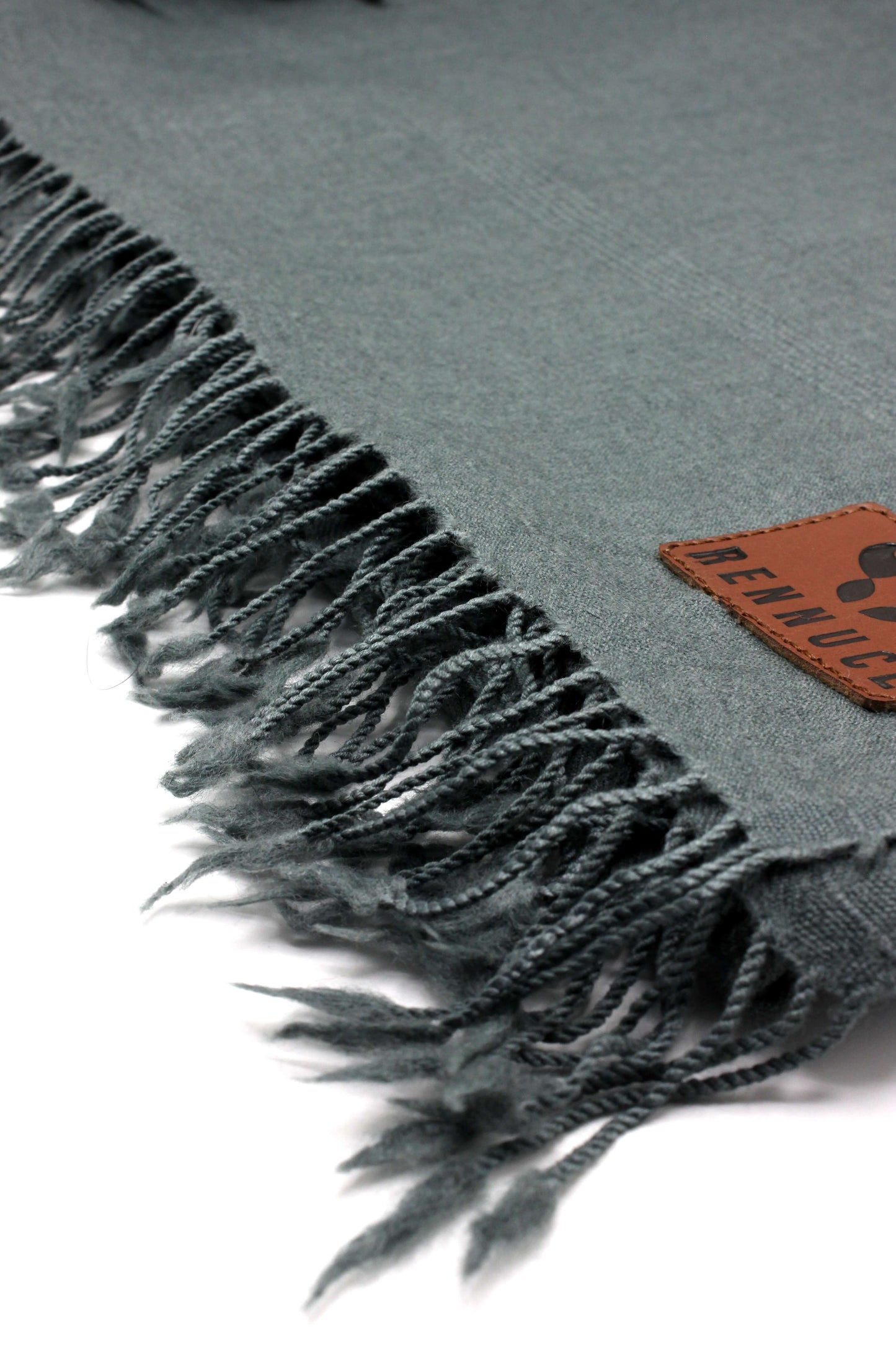 Premium Quality Plain Single Fiber Grey Pure Woolen Shawl by Rennuce