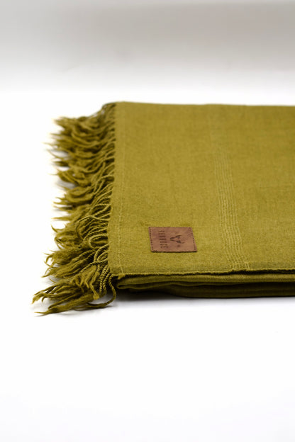 Premium Quality Plain Single Fiber Hena Color Pure Woolen Shawl by Rennuce