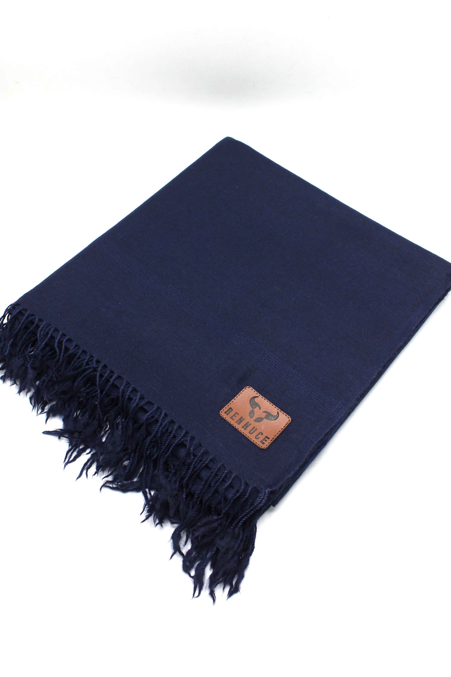 Premium Quality Plain Single Fiber Navy Blue Pure Woolen Shawl by Rennuce