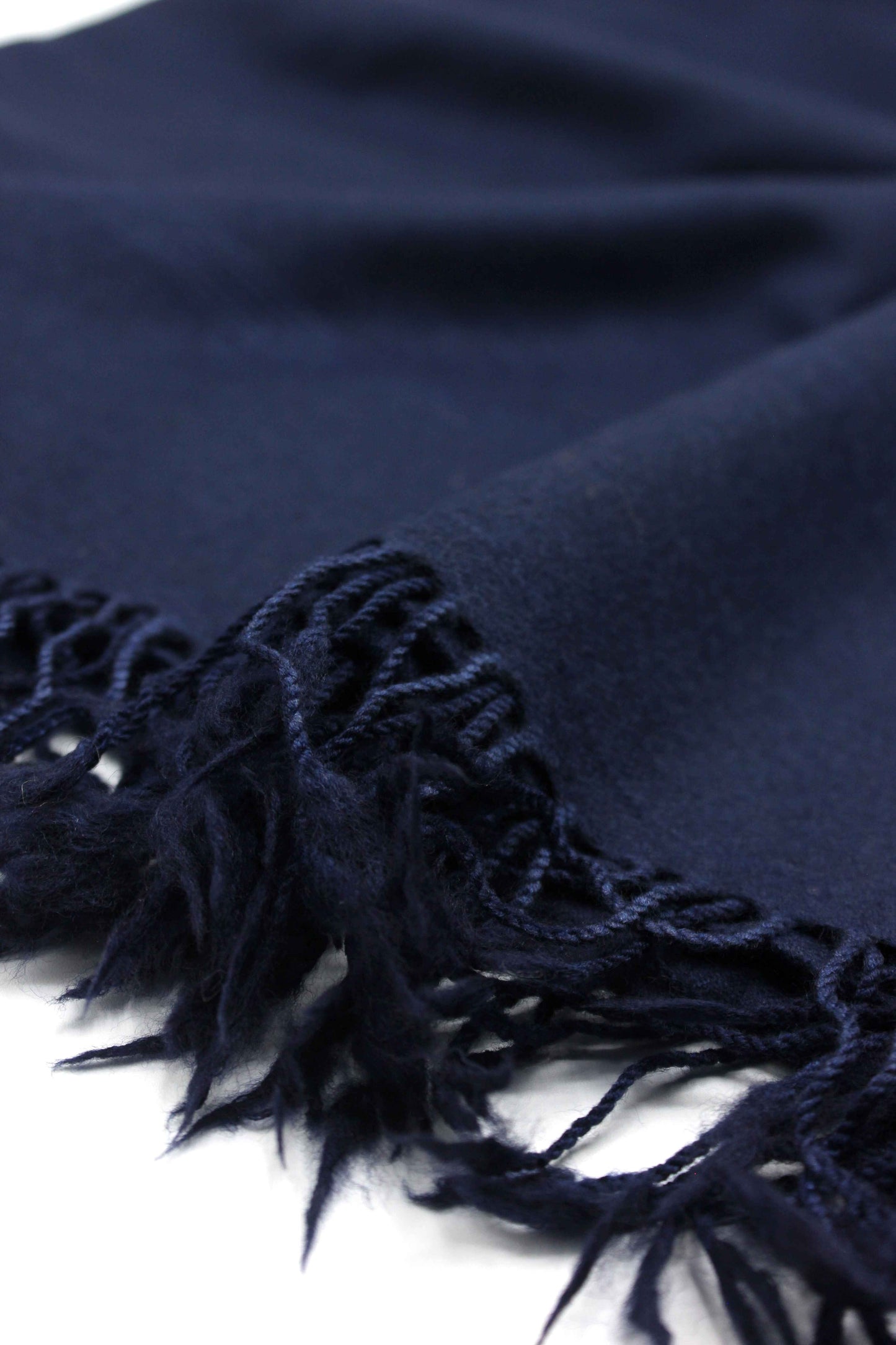 Premium Quality Plain Single Fiber Navy Blue Pure Woolen Shawl by Rennuce