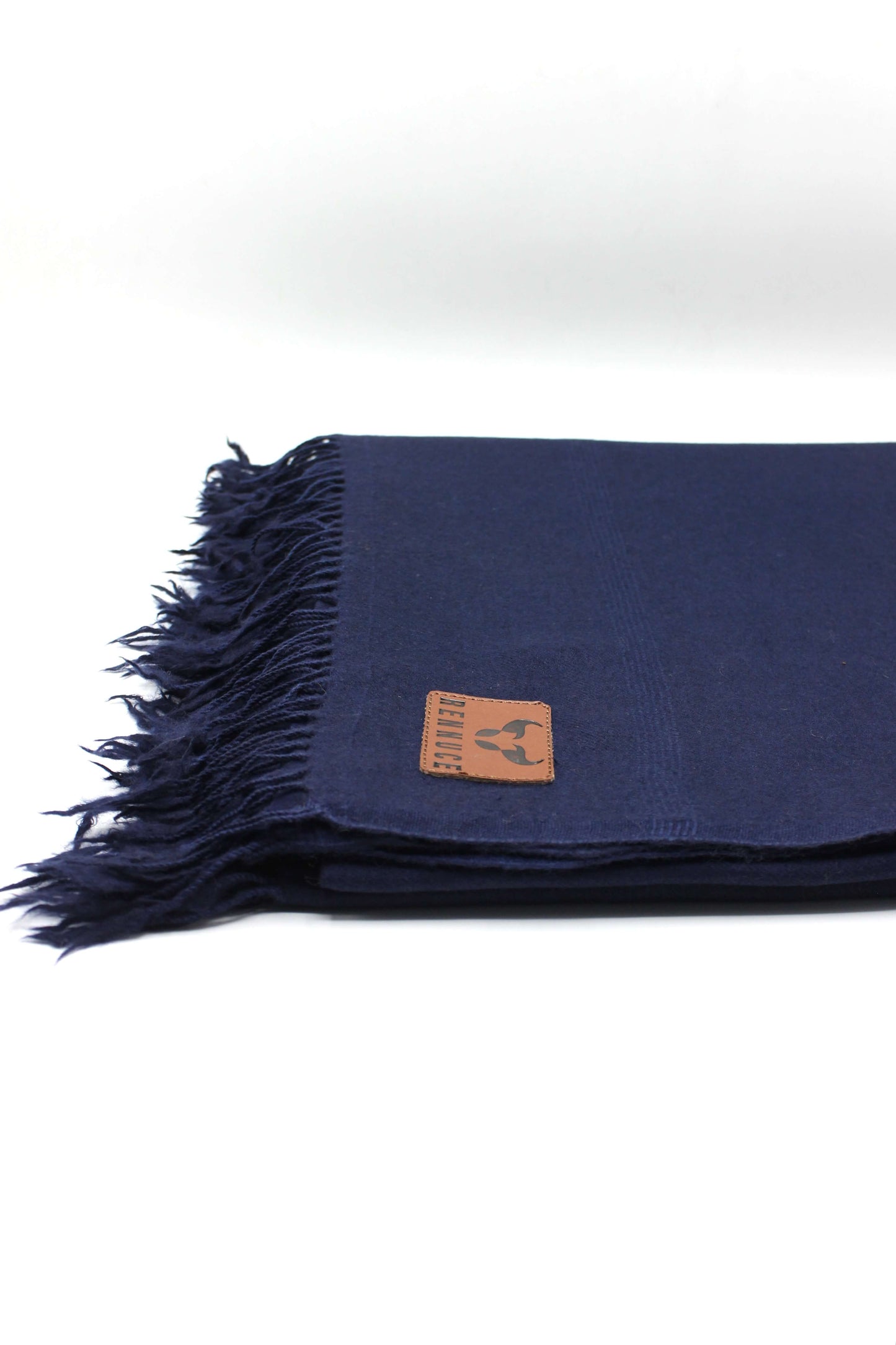 Premium Quality Plain Single Fiber Navy Blue Pure Woolen Shawl by Rennuce
