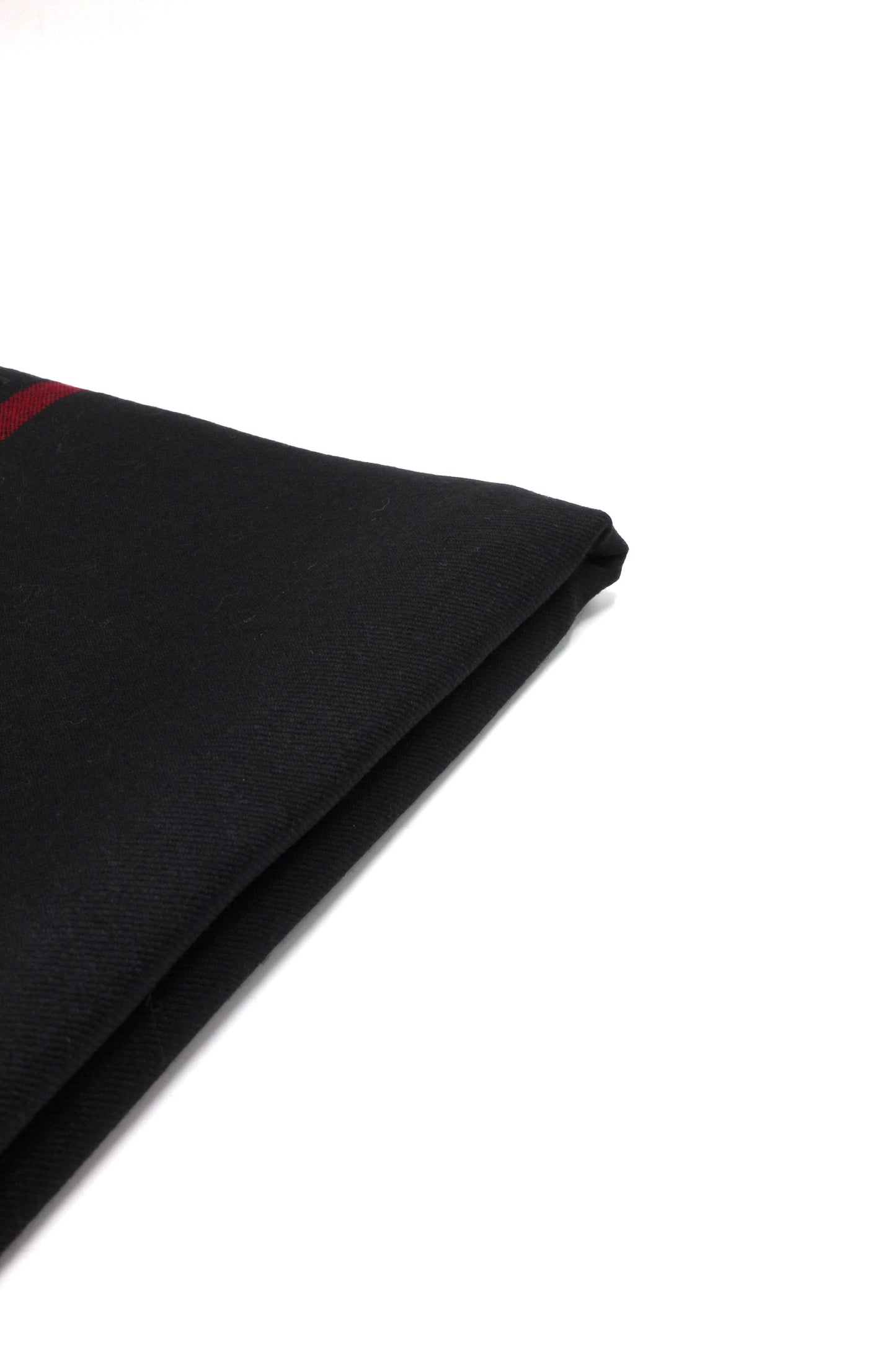 Premium Quality Red Border Black Pure Woolen Shawl by Rennuce