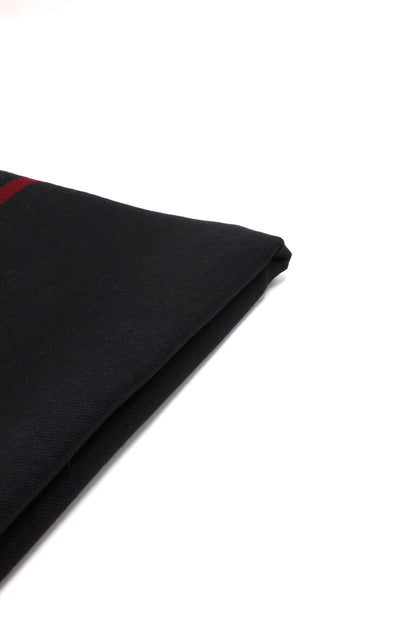 Premium Quality Red Border Black Pure Woolen Shawl by Rennuce