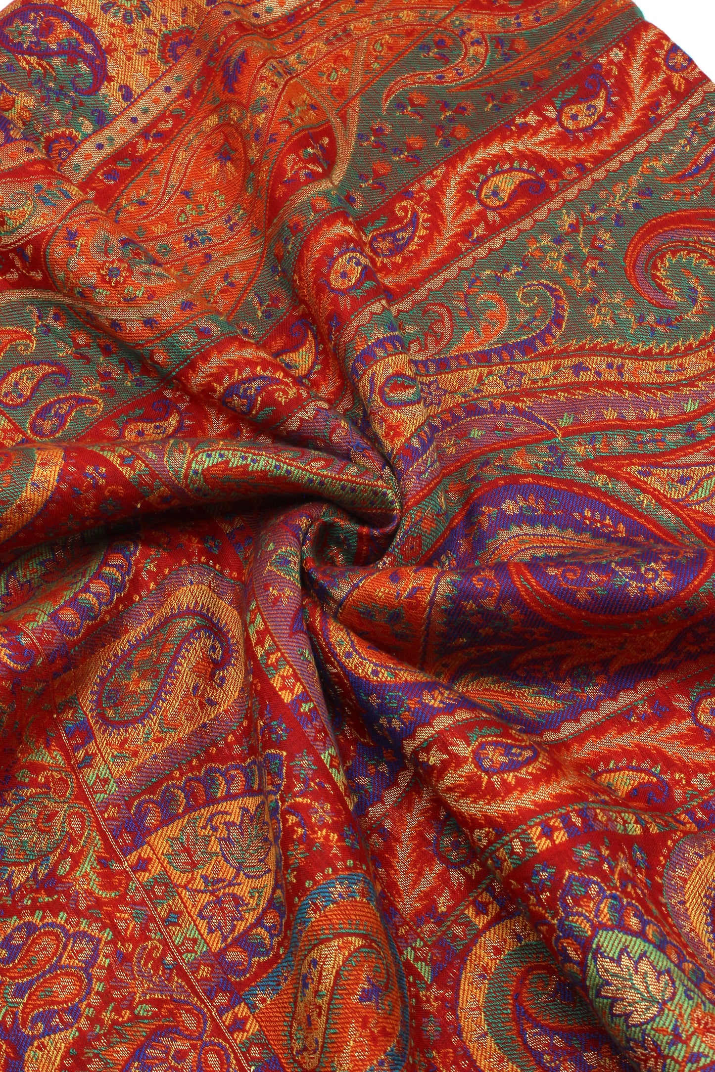 Premium Quality Red Multi Color Kani Pashmina Cashmere Shawl by Rennuce