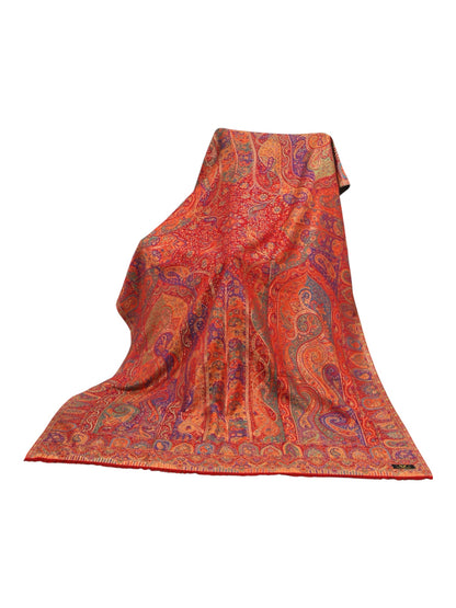 Premium Quality Red Multi Color Kani Pashmina Cashmere Shawl by Rennuce
