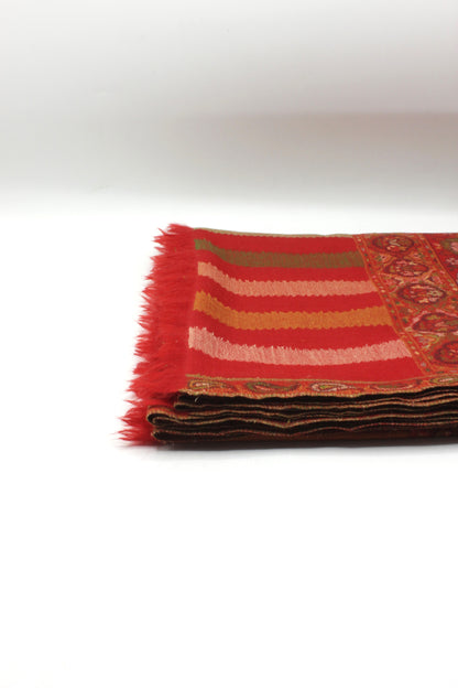 Premium Quality Red Multi Color Woven  Authentic Pashmina Cashmere Shawl by Rennuce