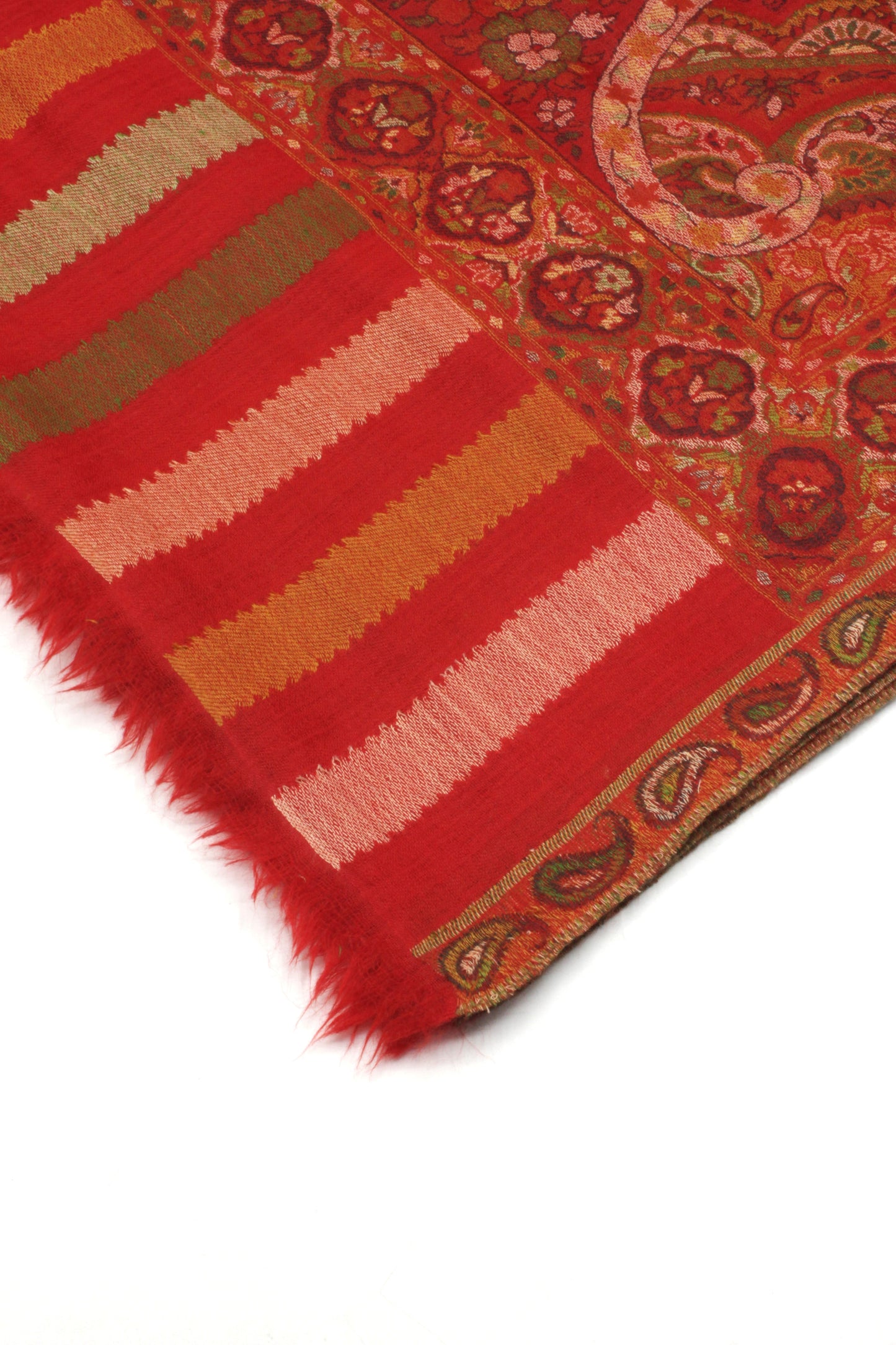Premium Quality Red Multi Color Woven  Authentic Pashmina Cashmere Shawl by Rennuce