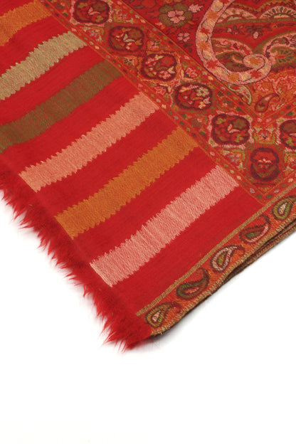 Premium Quality Red Multi Color Woven  Authentic Pashmina Cashmere Shawl by Rennuce