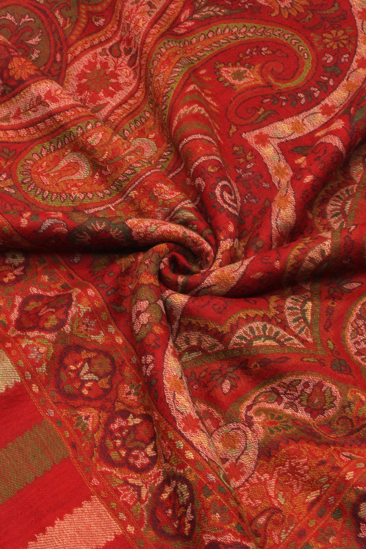 Premium Quality Red Multi Color Woven  Authentic Pashmina Cashmere Shawl by Rennuce