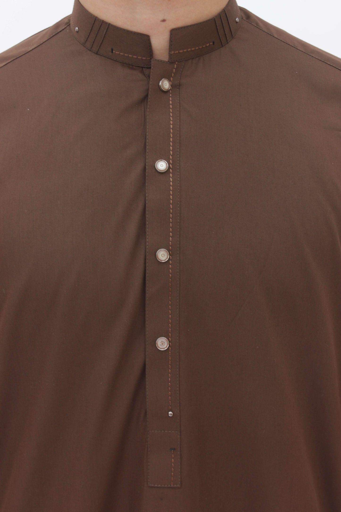 Premium Quality Rustic Mocha Kurta Shalwar by Rennuce