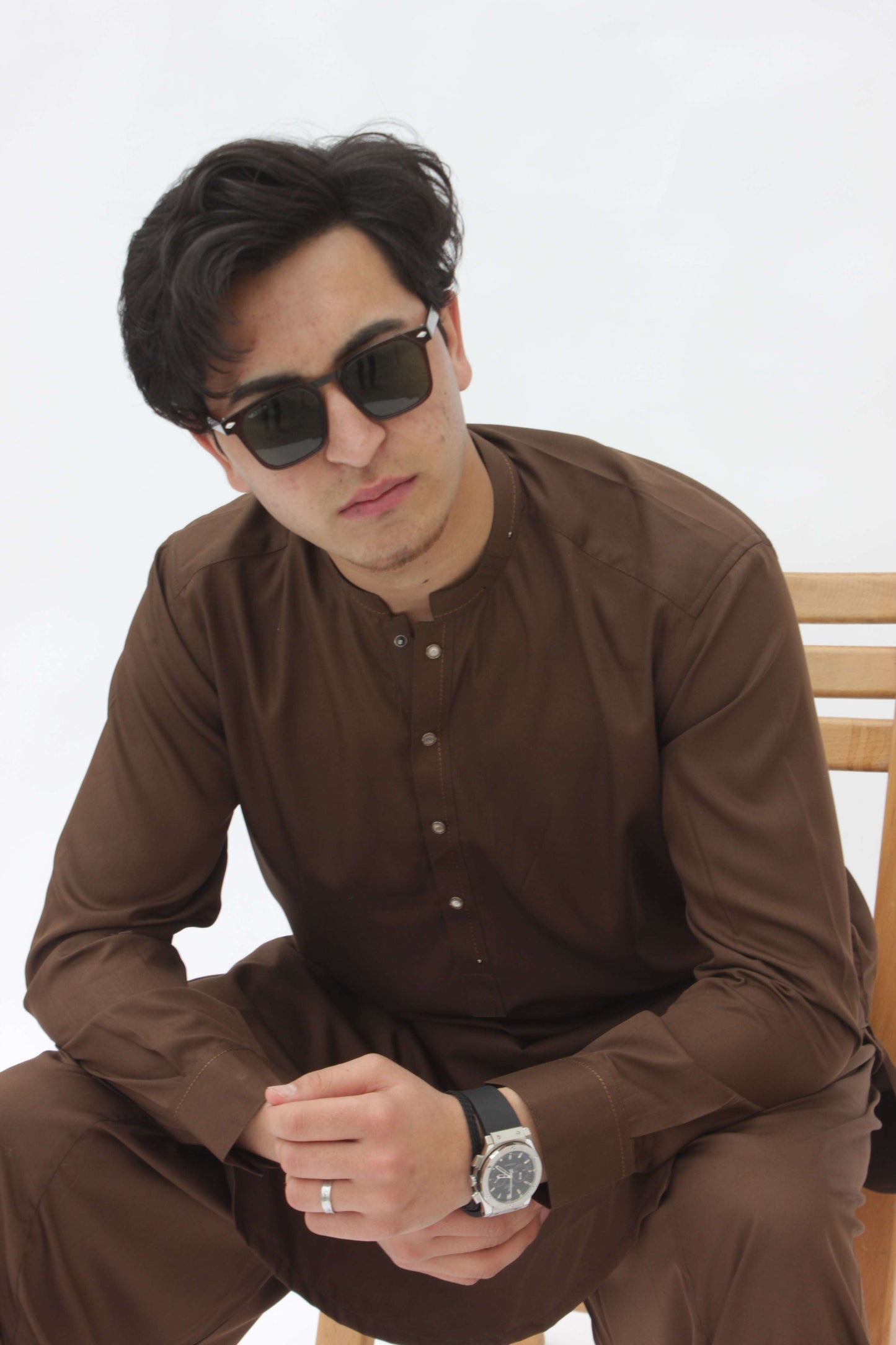 Premium Quality Rustic Mocha Kurta Shalwar by Rennuce