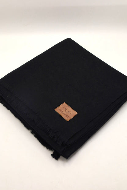 Premium Quality Extremely Soft Black Pure Woolen Shawl by Rennuce
