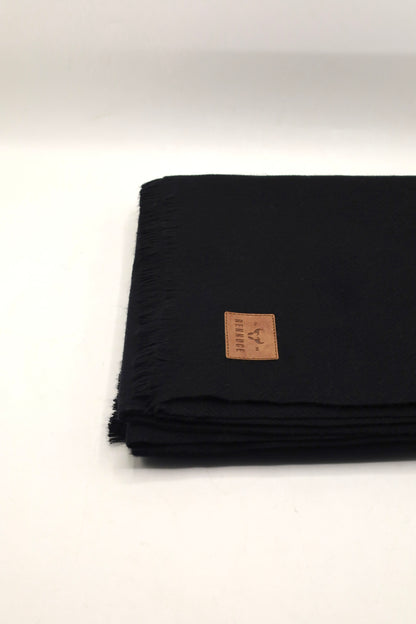 Premium Quality Extremely Soft Black Pure Woolen Shawl by Rennuce