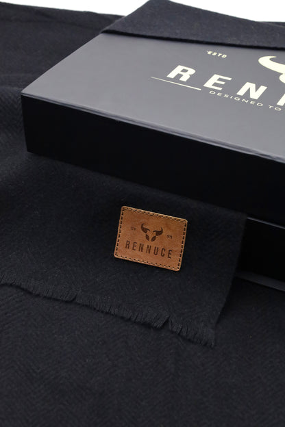 Premium Quality Extremely Soft Black Pure Woolen Shawl by Rennuce