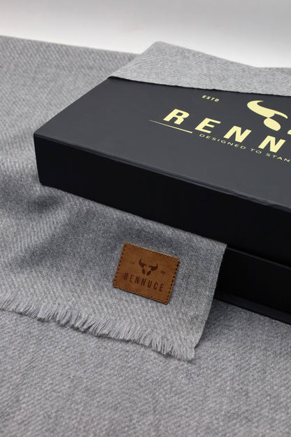 Premium Quality Extremely Soft Grey pure woolen Shawl by Rennuce