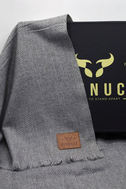 Premium Quality Extremely Soft Grey pure woolen Shawl by Rennuce