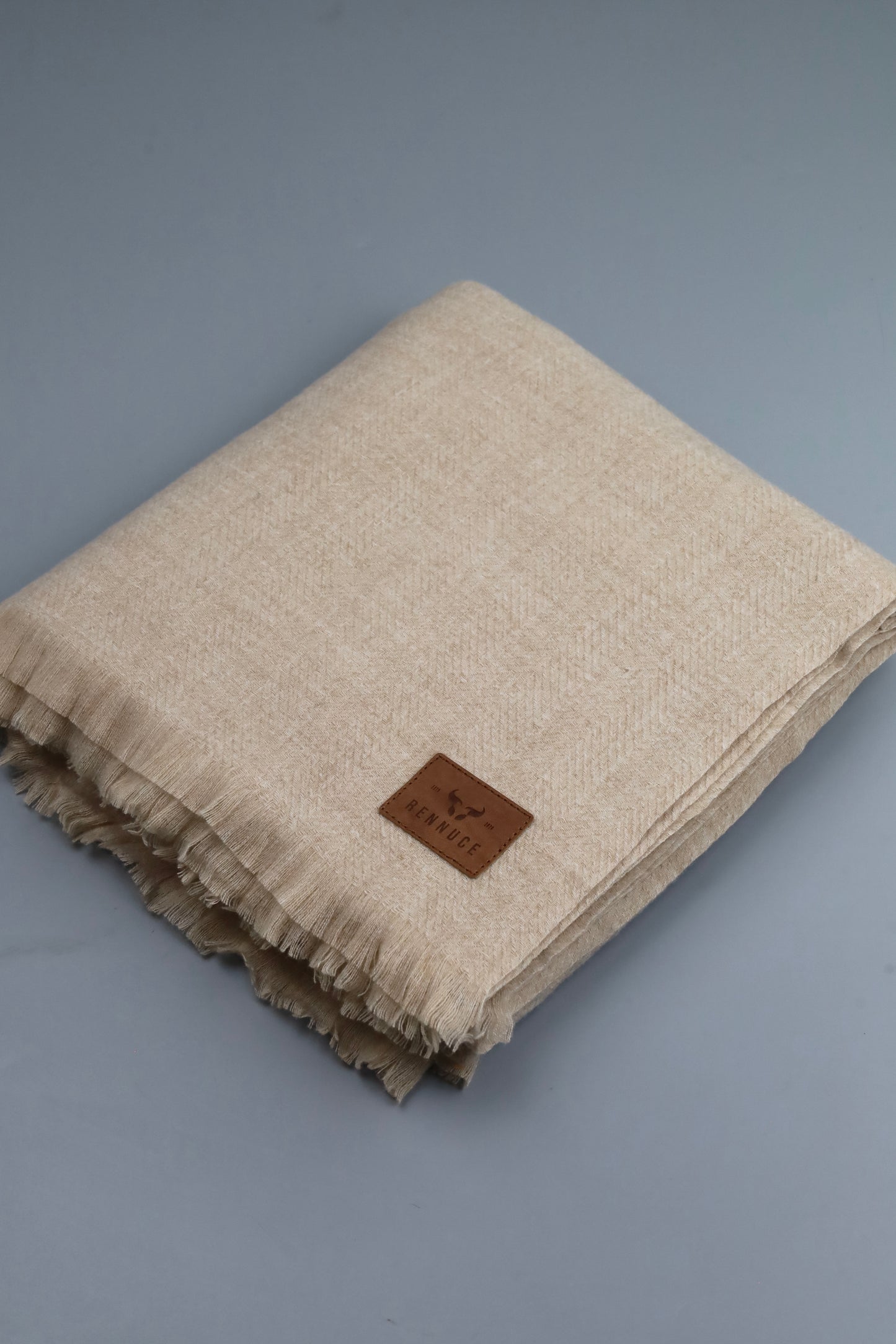 Premium Quality Extremely Soft Light Brown pure woolen Shawl by Rennuce
