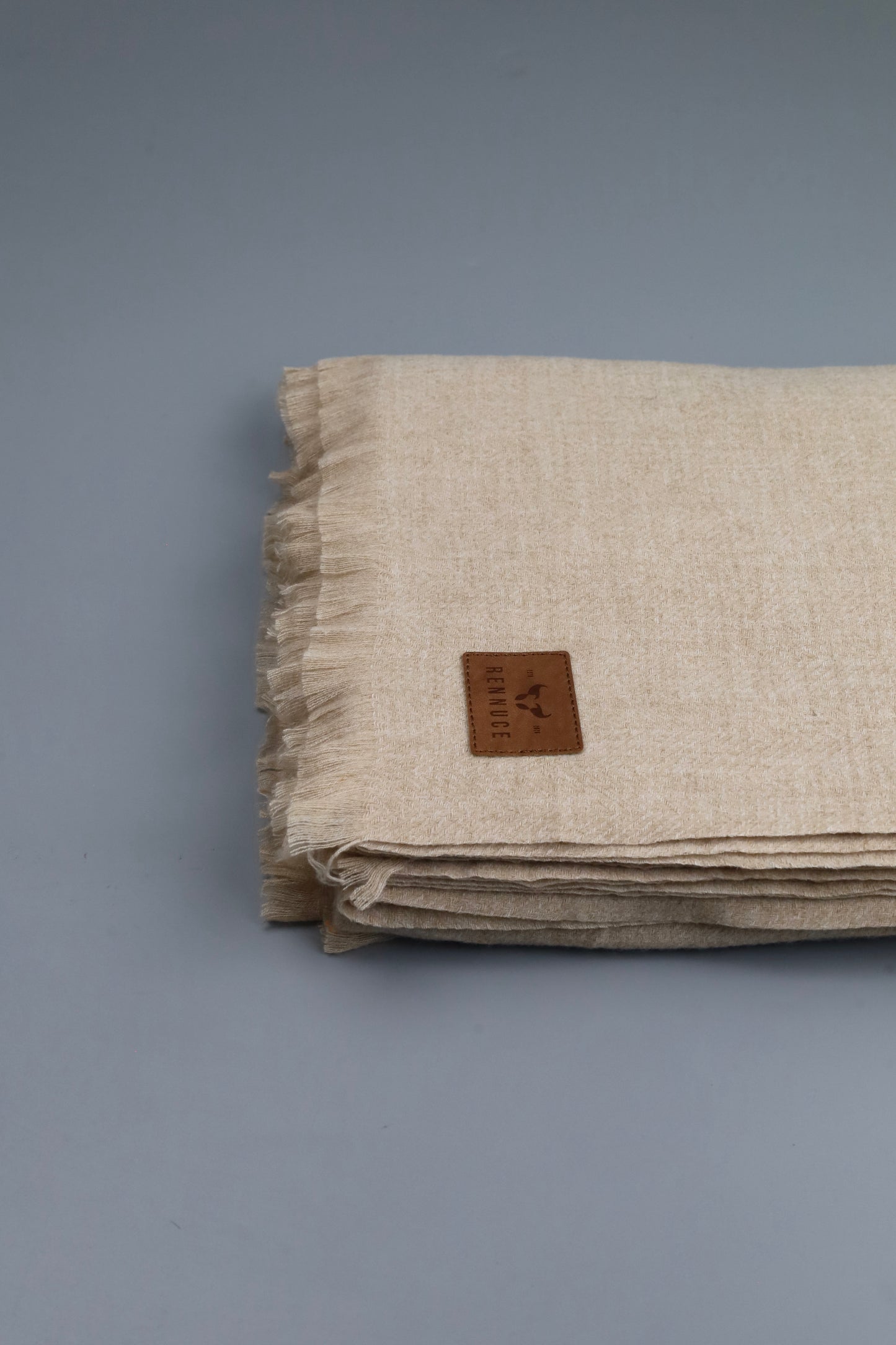 Premium Quality Extremely Soft Light Brown pure woolen Shawl by Rennuce