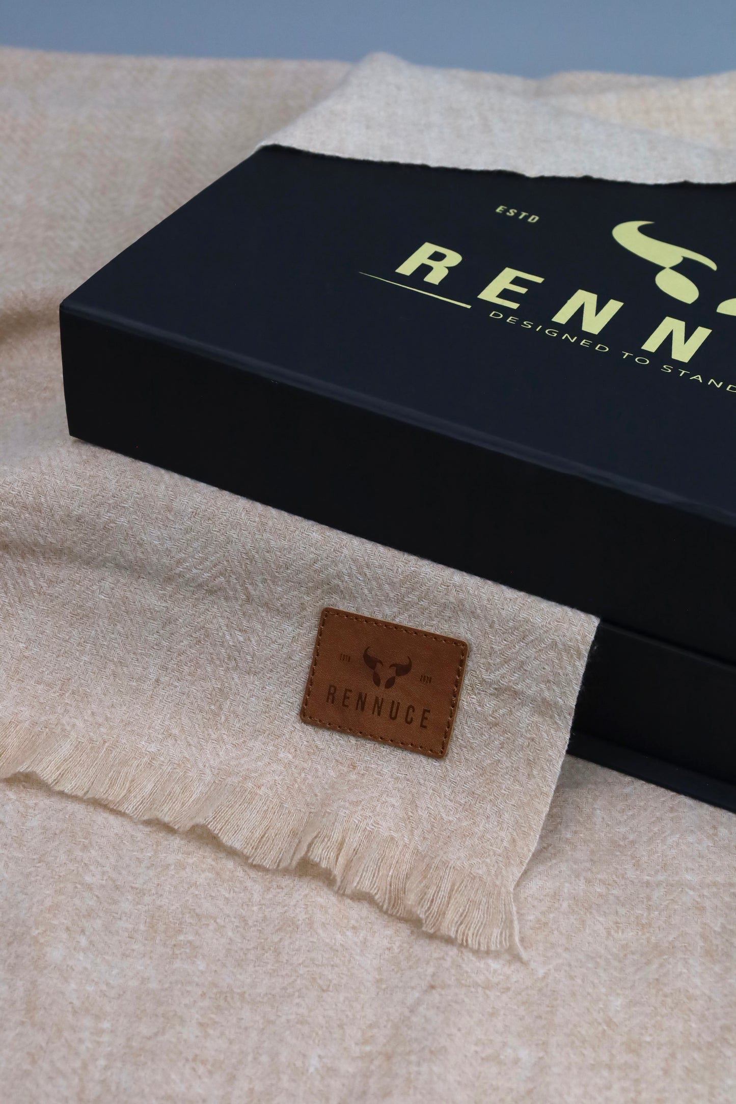 Premium Quality Extremely Soft Light Brown pure woolen Shawl by Rennuce