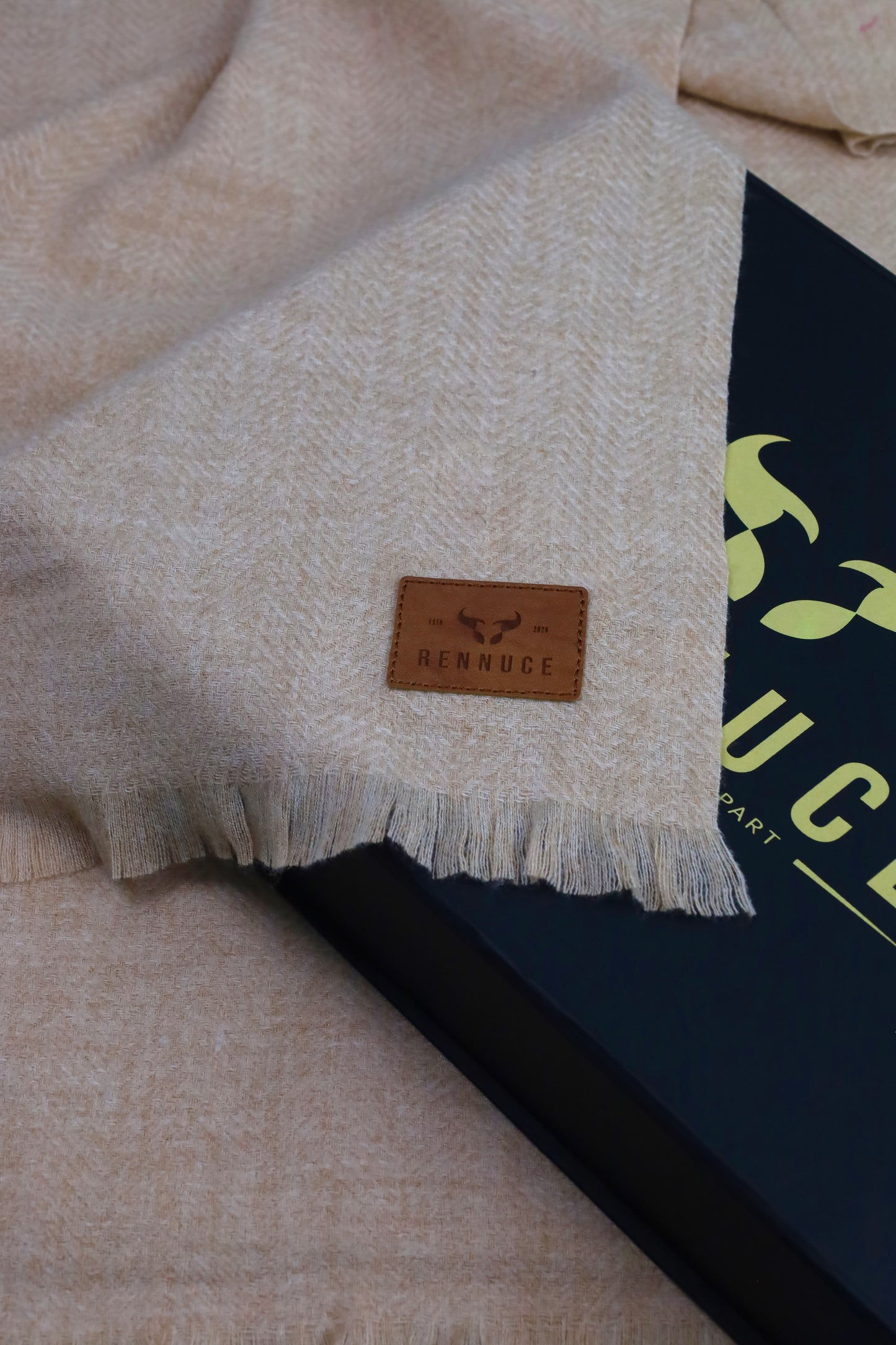 Premium Quality Extremely Soft Light Brown pure woolen Shawl by Rennuce