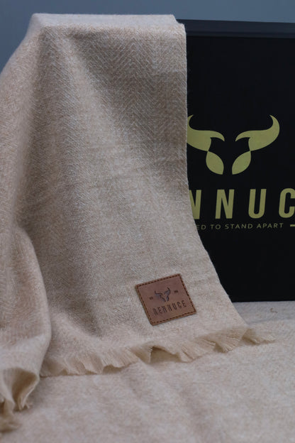 Premium Quality Extremely Soft Light Brown pure woolen Shawl by Rennuce