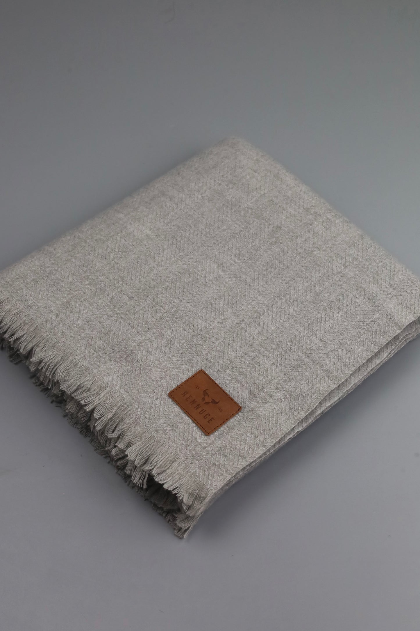 Premium Quality Extremely Soft Light Grey pure woolen Shawl by Rennuce