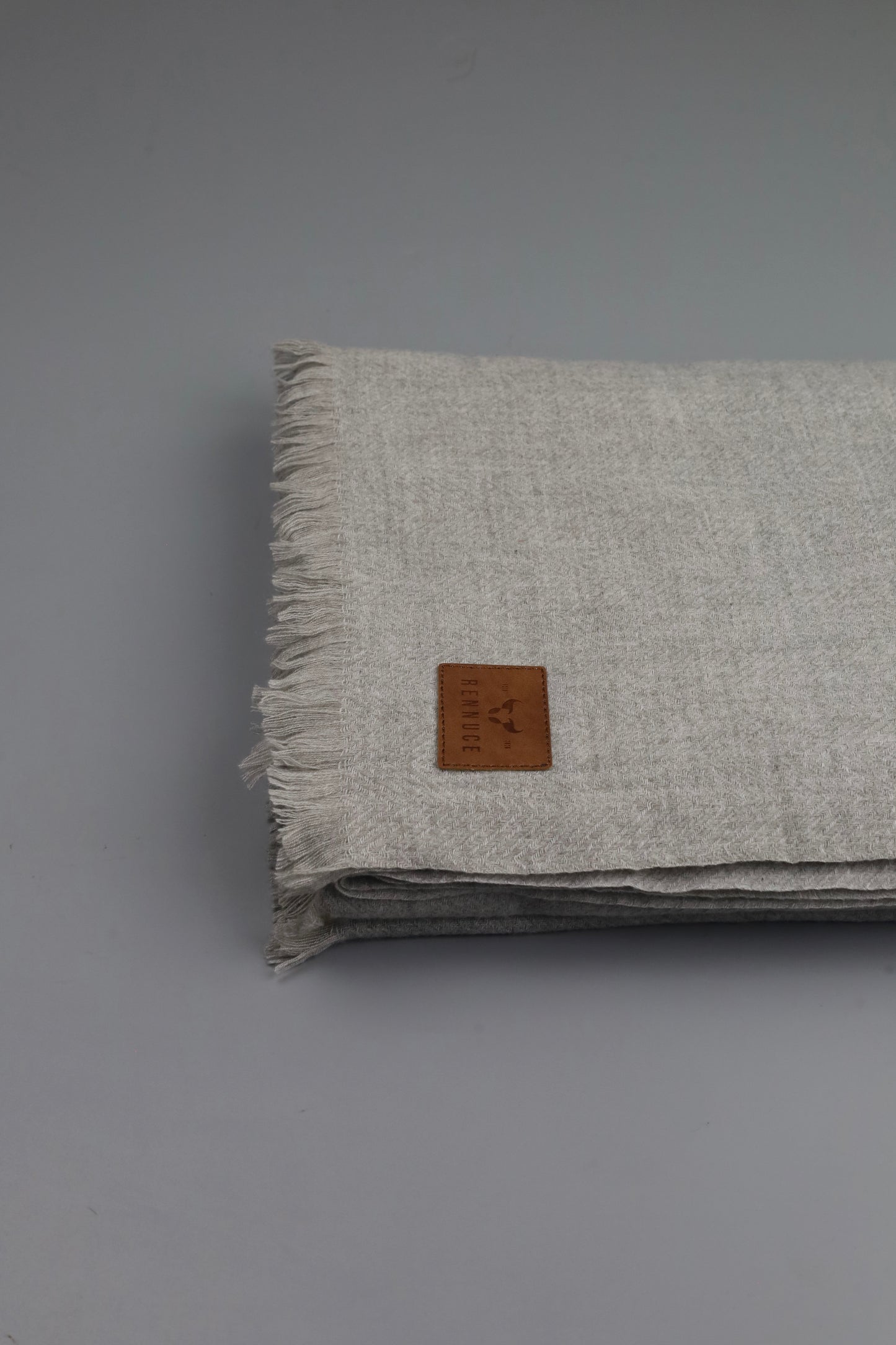 Premium Quality Extremely Soft Light Grey pure woolen Shawl by Rennuce