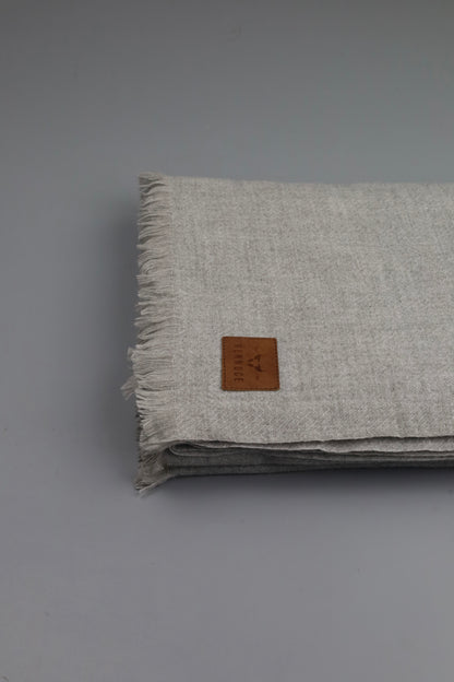 Premium Quality Extremely Soft Light Grey pure woolen Shawl by Rennuce