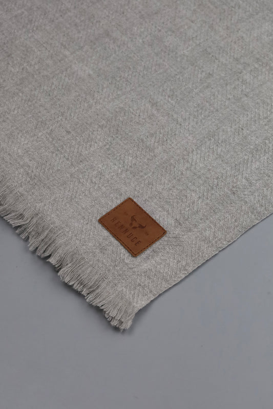 Premium Quality Extremely Soft Light Grey pure woolen Shawl by Rennuce