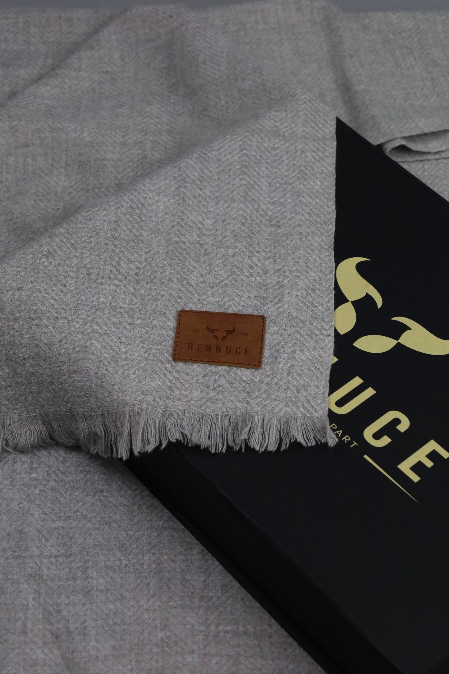 Premium Quality Extremely Soft Light Grey pure woolen Shawl by Rennuce