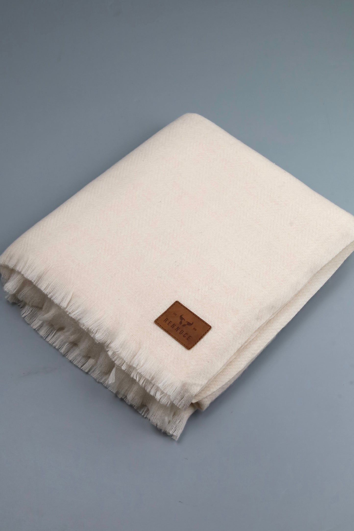 Premium Quality Extremely Soft Off White Pure Woolen Shawl by Rennuce