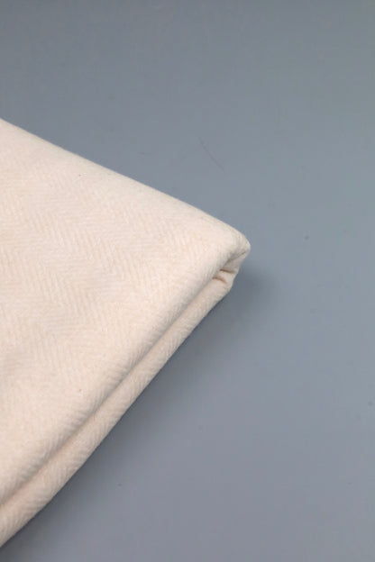 Premium Quality Extremely Soft Off White Pure Woolen Shawl by Rennuce