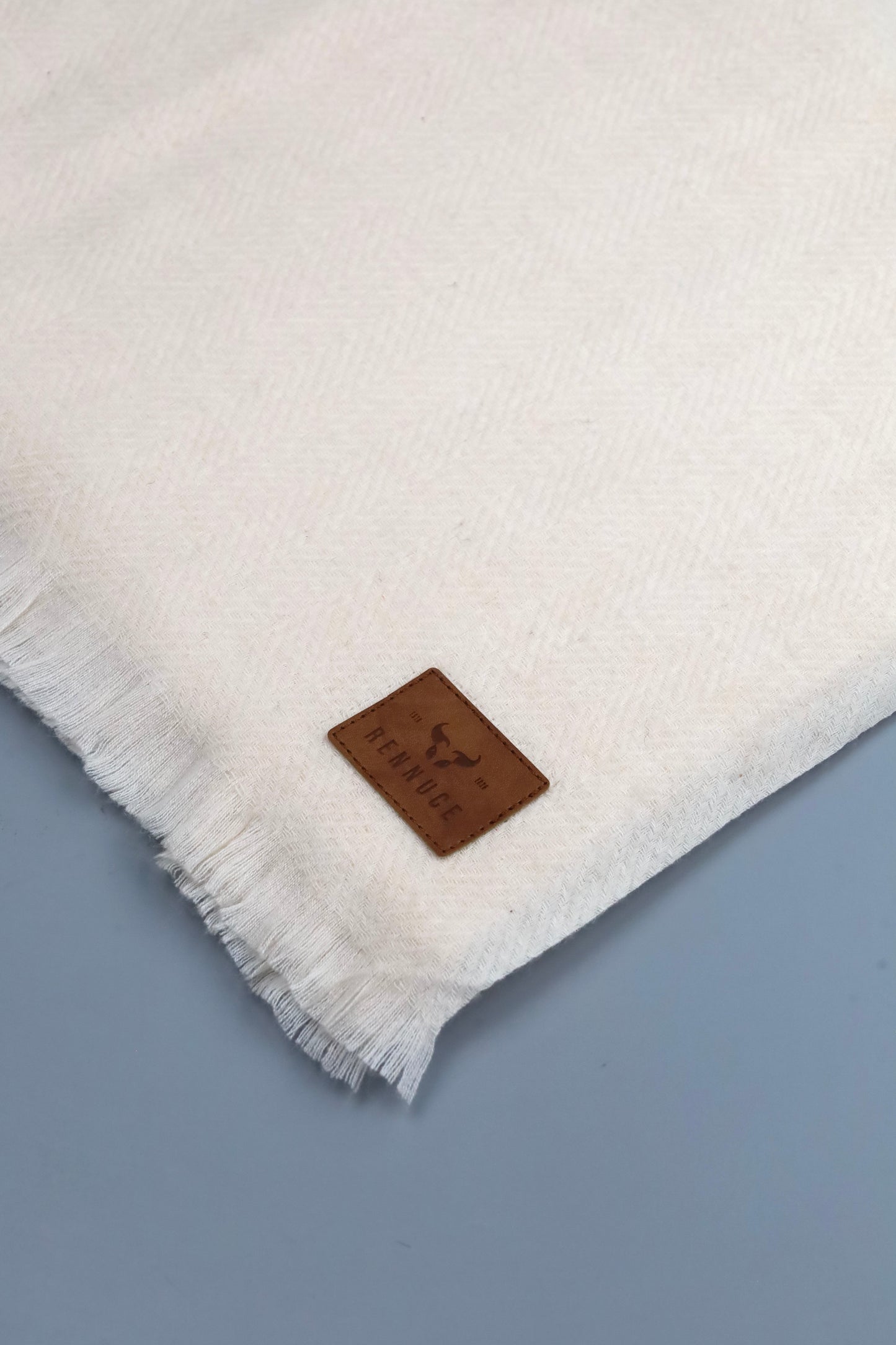 Premium Quality Extremely Soft Off White Pure Woolen Shawl by Rennuce