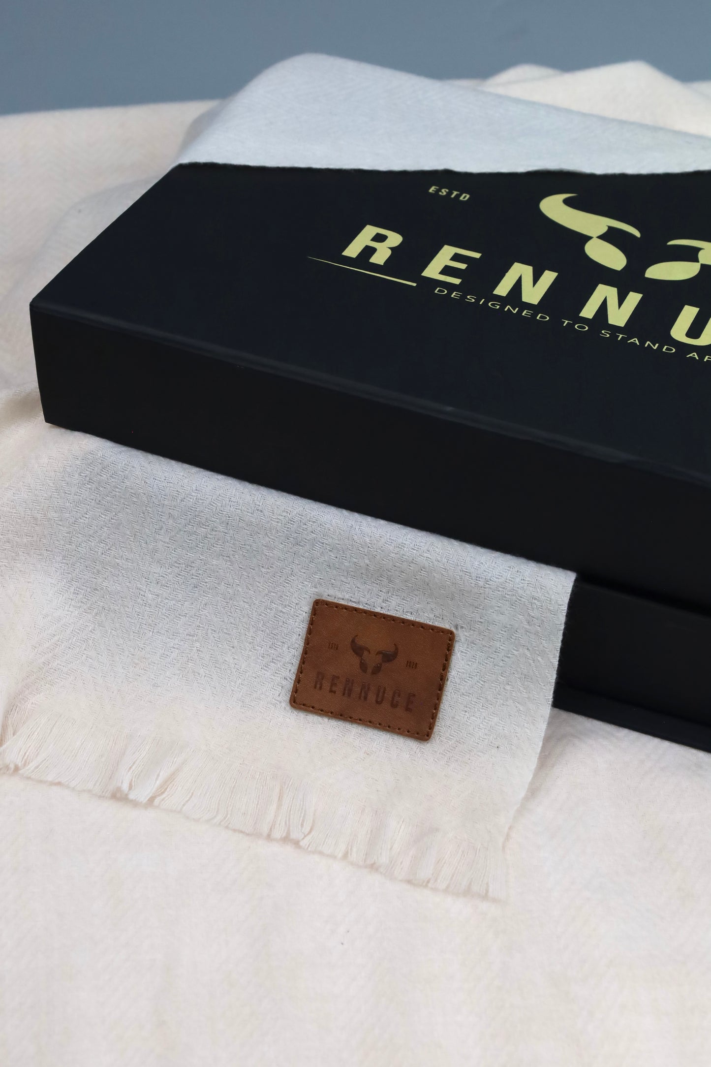 Premium Quality Extremely Soft Off White Pure Woolen Shawl by Rennuce