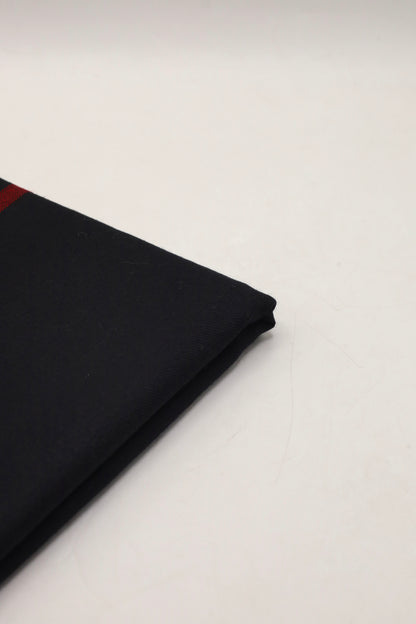 Premium Quality Maroon Border Black Pure Woolen Shawl by Rennuce