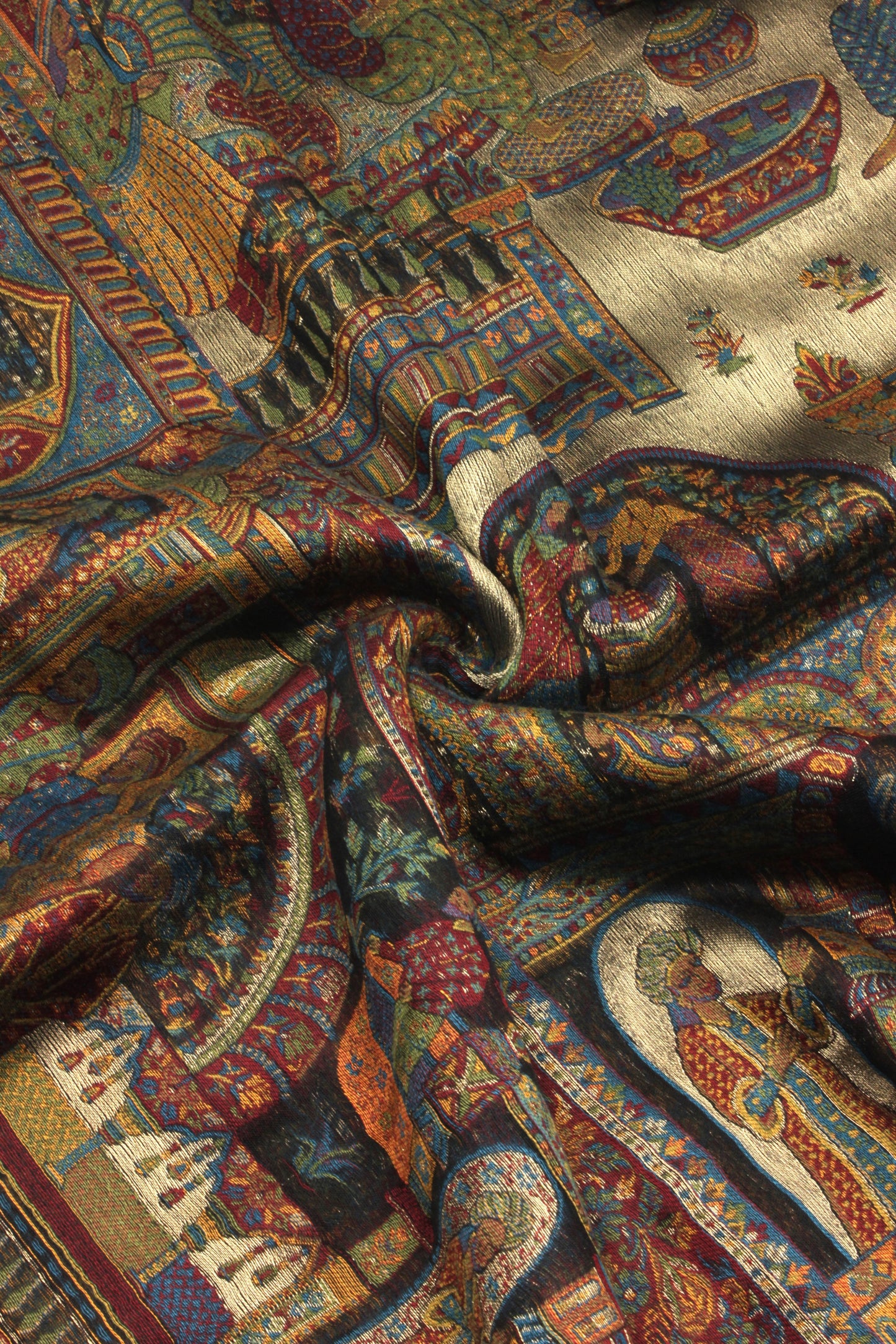 Premium Quality Moon Light Multi Color Woven Authentic Pashmina Cashmere Shawl by Rennuce