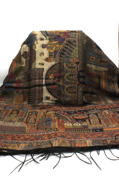 Premium Quality Moon Light Multi Color Woven Authentic Pashmina Cashmere Shawl by Rennuce