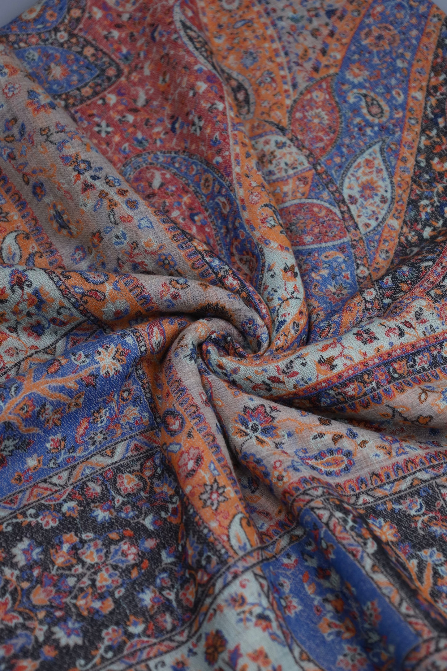 Premium Quality Off White Multi Color Woven Authentic Pashmina Cashmere Shawl by Rennuce