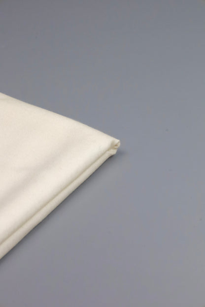 Premium Quality Plain Double Fiber Off-White Pure Woolen Shawl by Rennuce