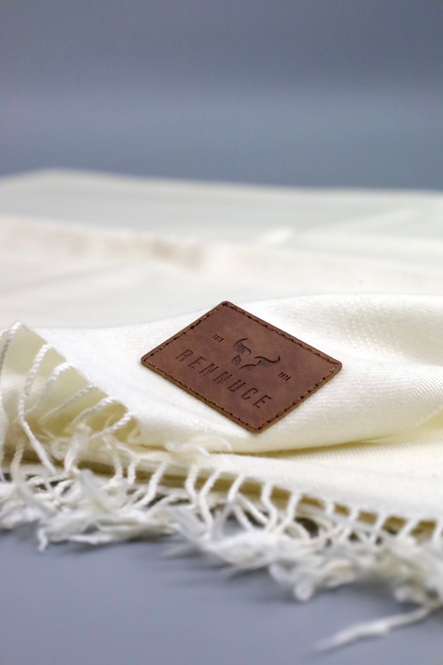 Premium Quality Plain Double Fiber Off-White Pure Woolen Shawl by Rennuce