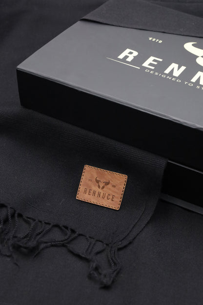 Premium Quality Plain Single Fiber Black Pure Woolen by Rennuce