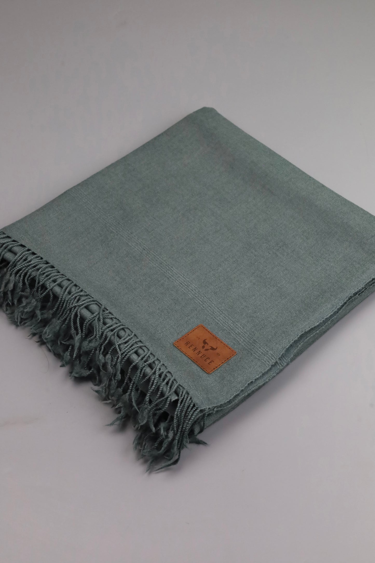 Premium Quality Plain Single Fiber Grey Pure Woolen Shawl by Rennuce
